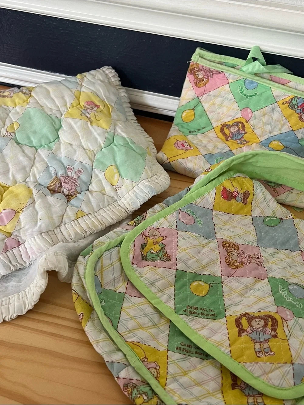 Cabbage Patch Kids Dolls Quilt Diaper Bag And Sleeping Bag Set